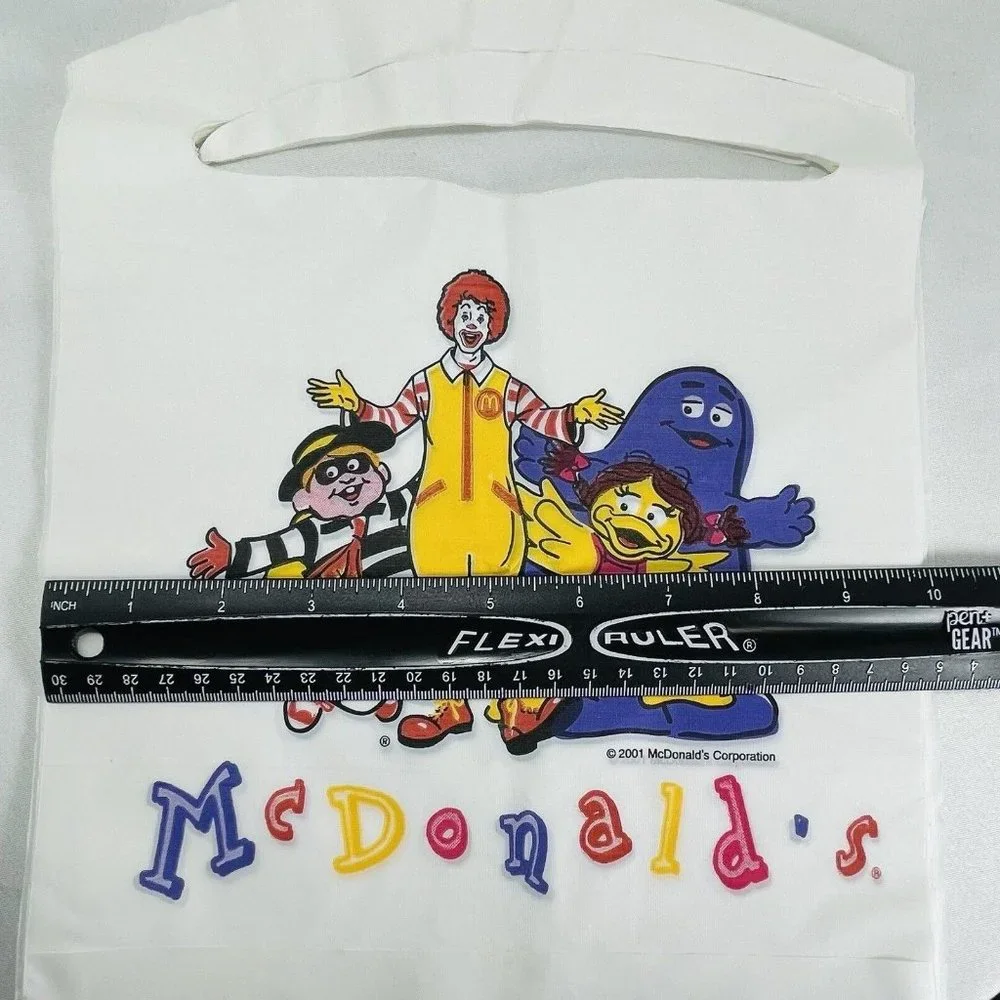 7 McDonald's Grimace Ronald Hamburglar Birdie Restaurant Plastic Bib Vintage Lot